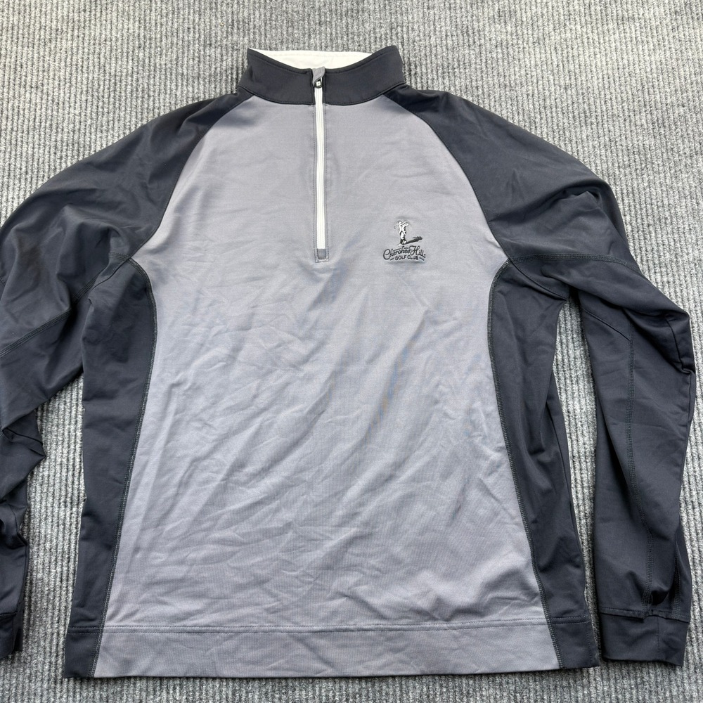 FootJoy FJ Golf 1/4 Zip Pullover Mens Medium Grey Long Sleeve Top Cherokee Hills